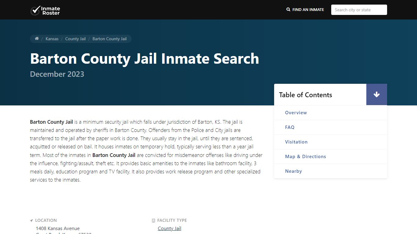 Inmate Search | Barton County Jail - Great Bend, KS